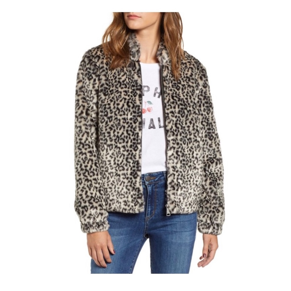 Vigoss Leopard Print Bomber Jacket